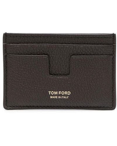 Tom Ford Kartenetui mit Logo-Print - Grau