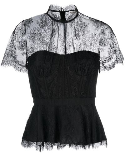 Jonathan Simkhai Lace-embellished Corset Top - Black