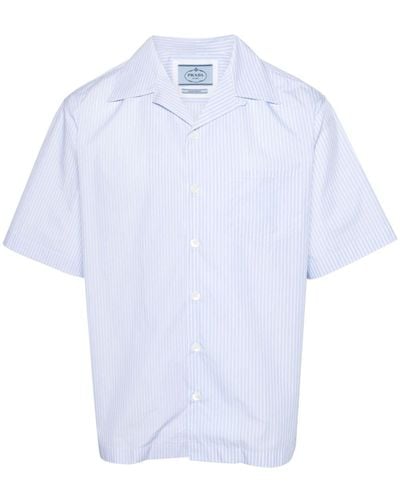 Prada Striped cotton shirt - Weiß