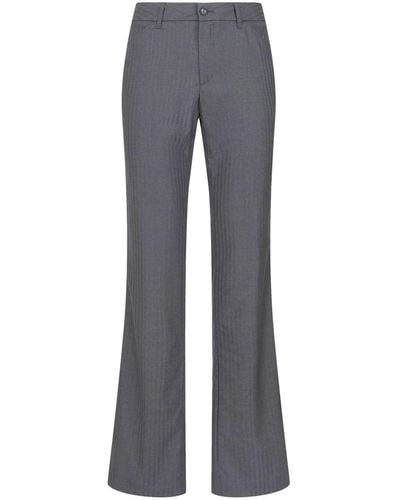 Etro Virgin-wool Straight Leg Pants - Gray