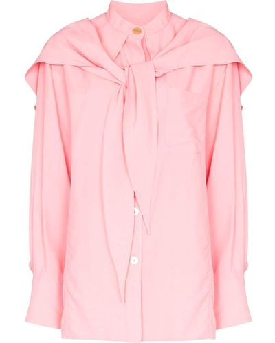 Rejina Pyo Camicia con dettaglio foulard - Rosa