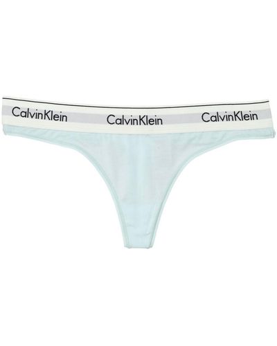 Calvin Klein Tanga con logo en la cintura - Azul