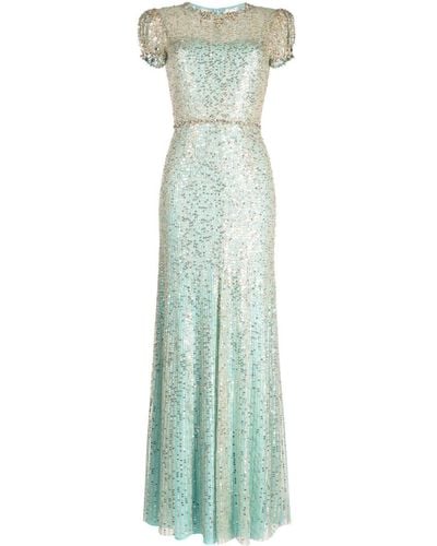 Jenny Packham Nerissa Sequin-embellished Gown - Green