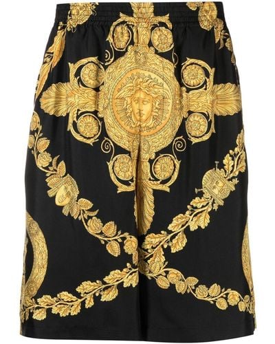 Versace Shorts Met Barokprint - Zwart