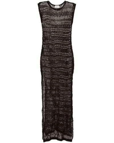 P.A.R.O.S.H. Long Cotton Net Dress - Black
