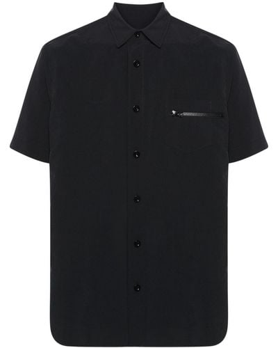 Sacai Zip-vents Taffeta Shirt - Black