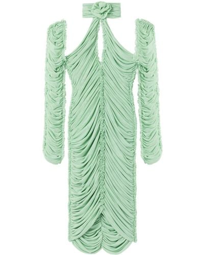 AZ FACTORY X Ester Manas Rose Knot Ruched-detailed Dress - Green