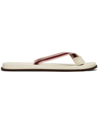 Brunello Cucinelli Flip-Flops mit gestreiften Riemen - Weiß