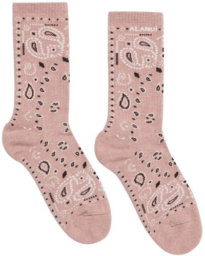 Alanui バンダナパターン 靴下 - ピンク