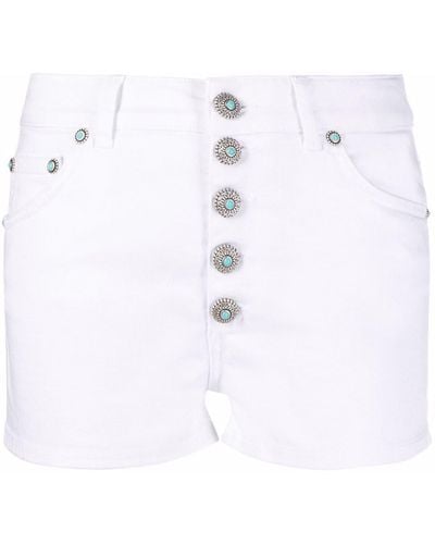 Dondup Shorts con aplique de gemas - Blanco