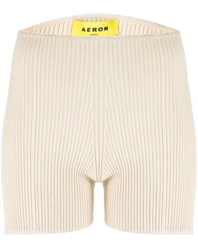 Aeron Rib-knit Cycling Shorts - Natural