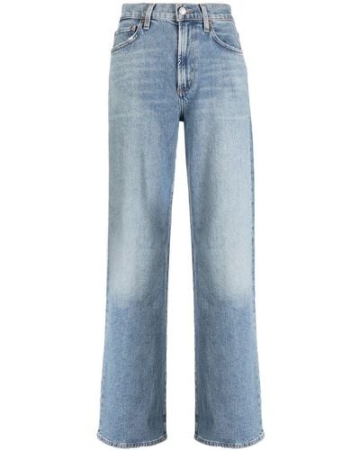 Agolde Halbhohe Straight-Leg-Jeans - Blau