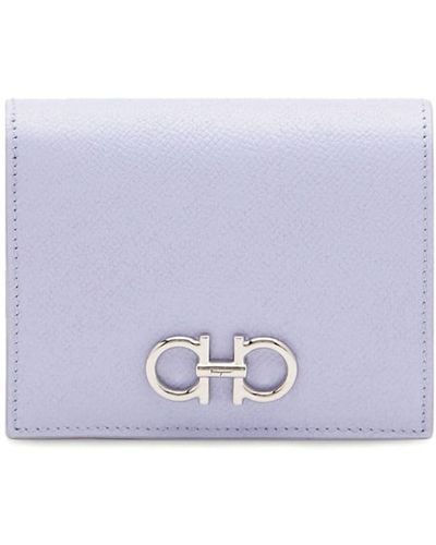 Ferragamo Gancini Leather Wallet - Purple