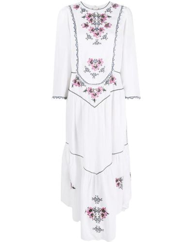 Isabel Marant Embroidered Midi Dress - White