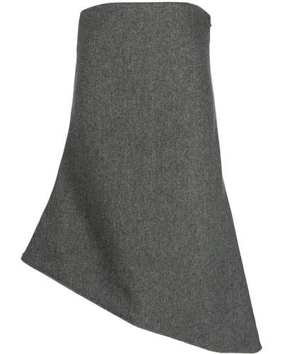 we11done Asymmetric Wool Dress - Grey