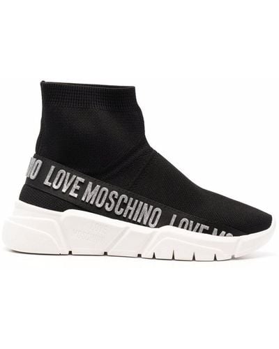 Love Moschino Zapatillas estilo calcetín - Negro