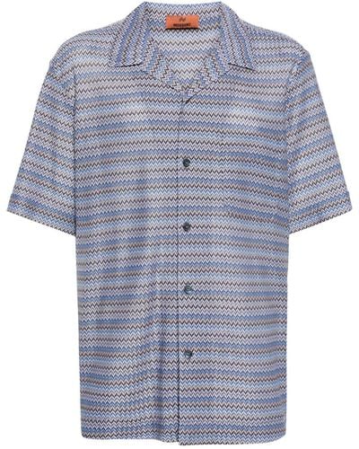 Missoni Shirt With Chevron Pattern - Blue