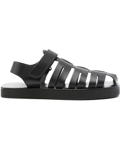 Ancient Greek Sandals Tilemachos Leather Sandals - Black