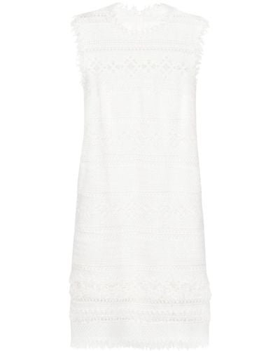 Ermanno Scervino Open-knit Mini Dress - White