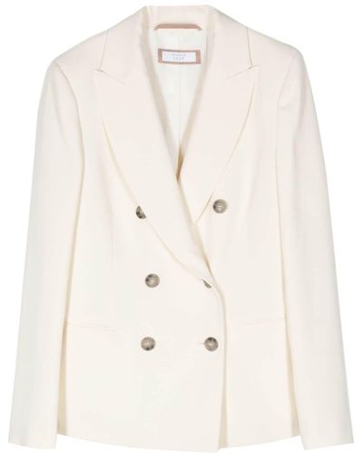 Peserico Double-breasted Crepe Blazer - Natural
