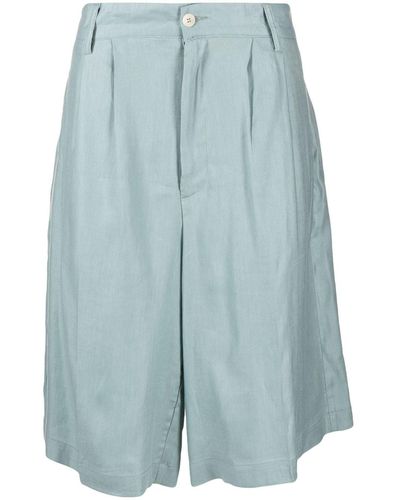 Costumein Linen-textured Bermuda Shorts - Blue