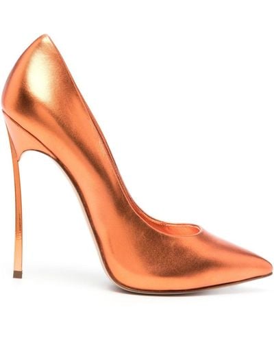 Casadei Blade Flash 130mm Leather Court Shoes - Orange