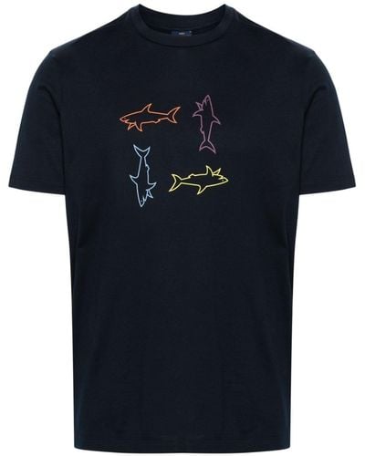 Paul & Shark T-Shirt mit Hai-Print - Blau