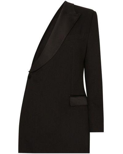 Dolce & Gabbana One-shoulder Asymmetric Blazer - Black