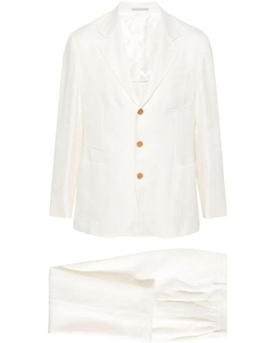 Brunello Cucinelli Costume à veste à simple boutonnage - Blanc