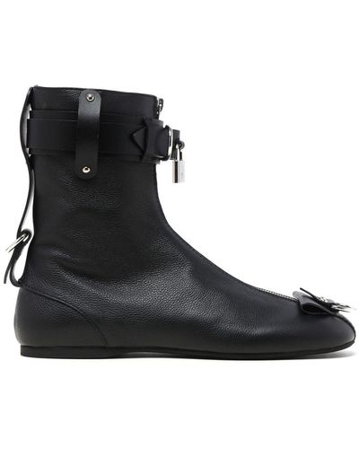 JW Anderson Padlock Leather Ankle Boots - Black