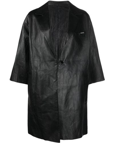 DROMe Single-breasted Leather Jacket - Black