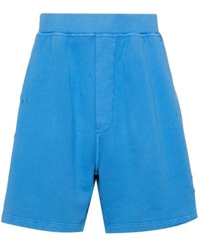 DSquared² Logo-print Cotton Shorts - Blue