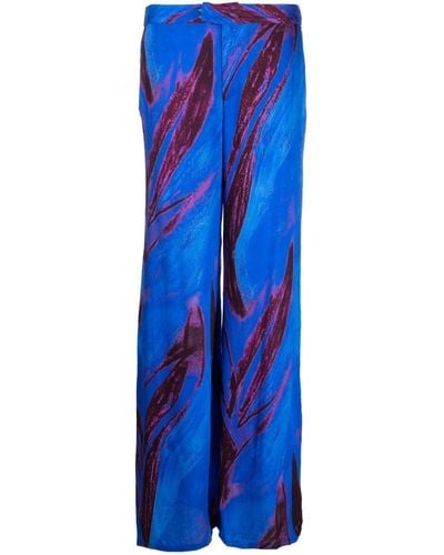 Louisa Ballou Pantalones anchos con estampado abstracto - Azul