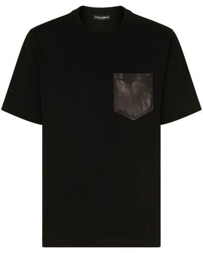 Dolce & Gabbana T-Shirt mit Logo-Stempel - Schwarz