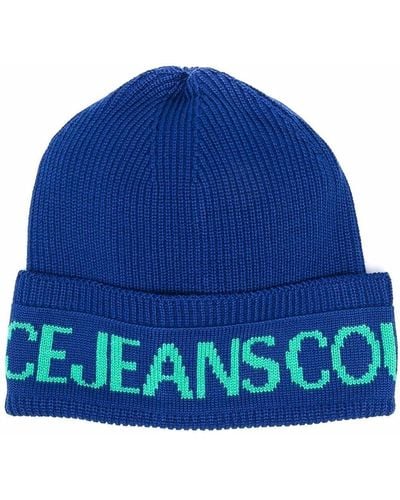 Versace Logo Beanie Hat - Blue