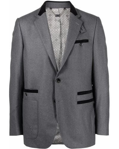 Billionaire Tailored-fit Virgin Wool Blazer - Grey