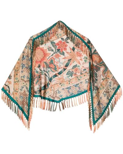 Pierre Louis Mascia Floral-print silk scarf - Bianco