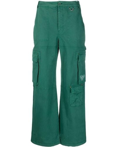 Marine Serre Gerade Hose mit aufgesetzten Taschen - Grün