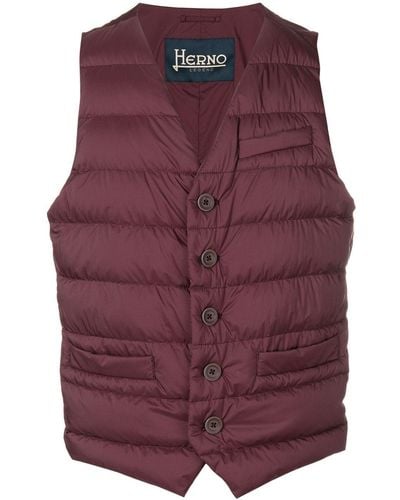 Herno Quilted Waistcoat - Red