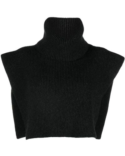 The Row Emmit Roll-neck Cashmere Collar - Black