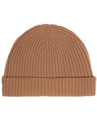 N.Peal Cashmere Ribbed-knit Cashmere Beanie - Brown