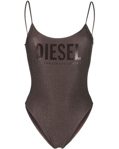 DIESEL Bfsw-gretel Logo-print Swimsuit - Brown