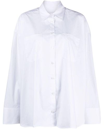Remain Chemise en coton à logo brodé - Blanc