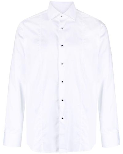 Karl Lagerfeld Popeline-Hemd mit Eton-Kragen - Weiß