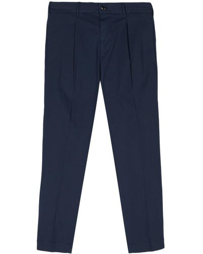 Dell'Oglio Inverted-pleat Tapered Pants - Blue