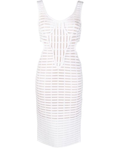 Genny Cut-out Corded Midi Dress - White
