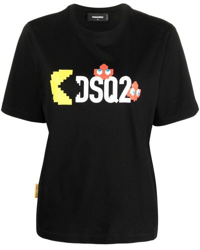 DSquared² T-shirt con stampa Pac Man - Nero