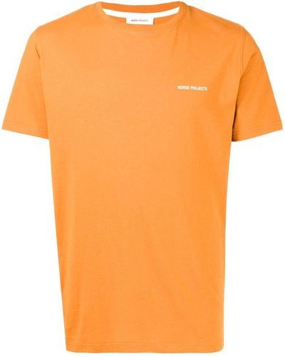 Norse Projects T-Shirt mit Logo-Print - Orange
