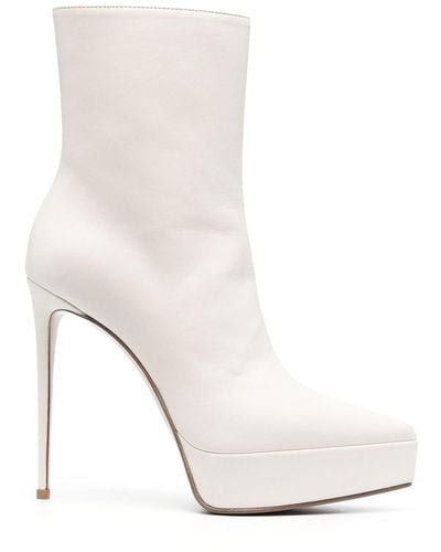 Le Silla 150mm Heeled Pointed Boots - White