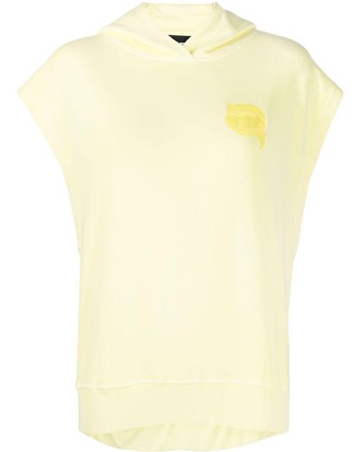 Karl Lagerfeld Logo-patch Sleeveless Hoodie - Yellow